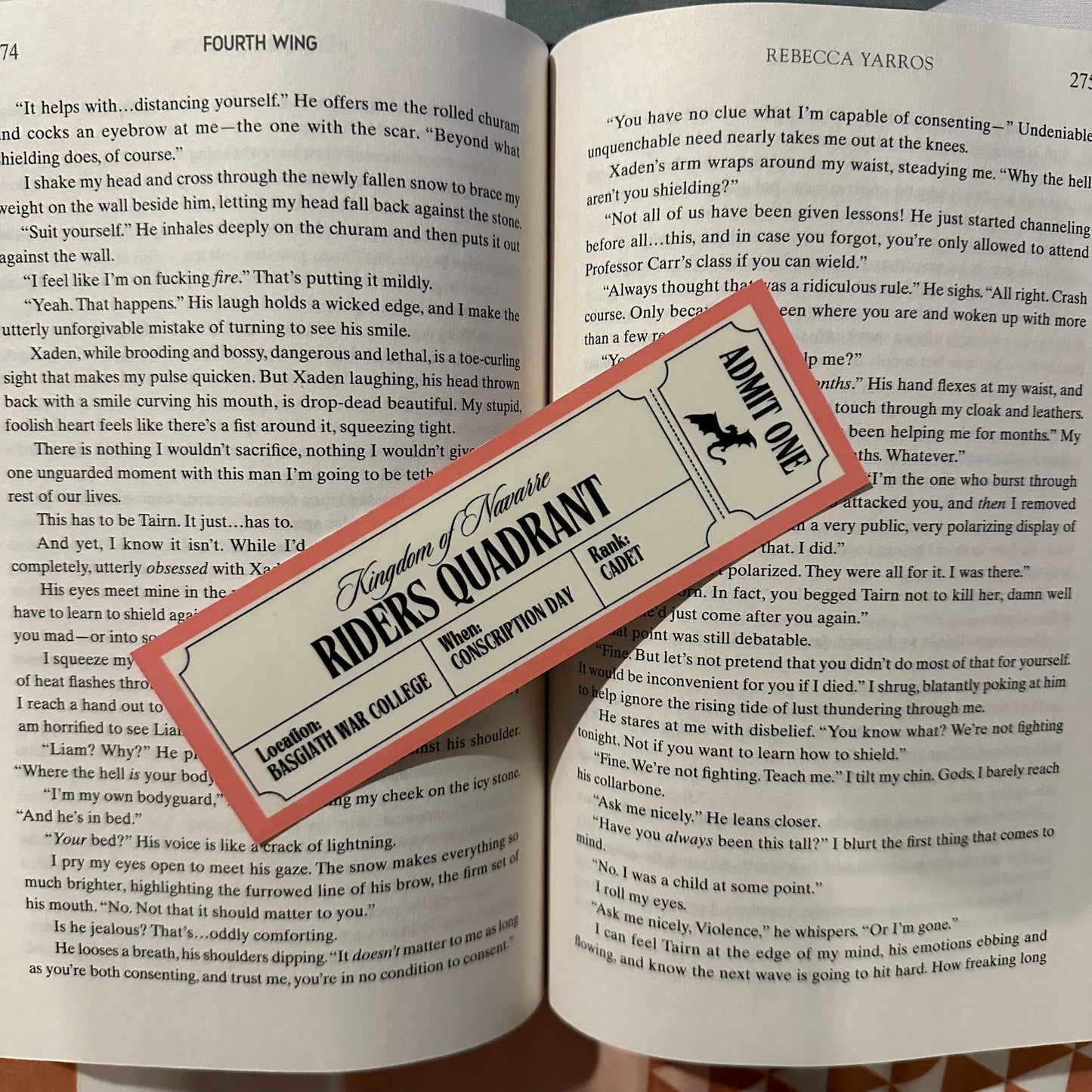 Fourth Wing Quadrants inspired bookmarks. Riders Scribes Healers Infantry.