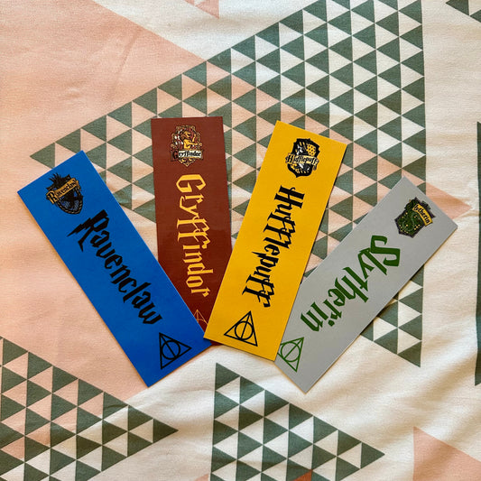 Harry Potter Hogwarts House Inspired Bookmarks. Gryffindor Hufflepuff Slytherin Ravenclaw.